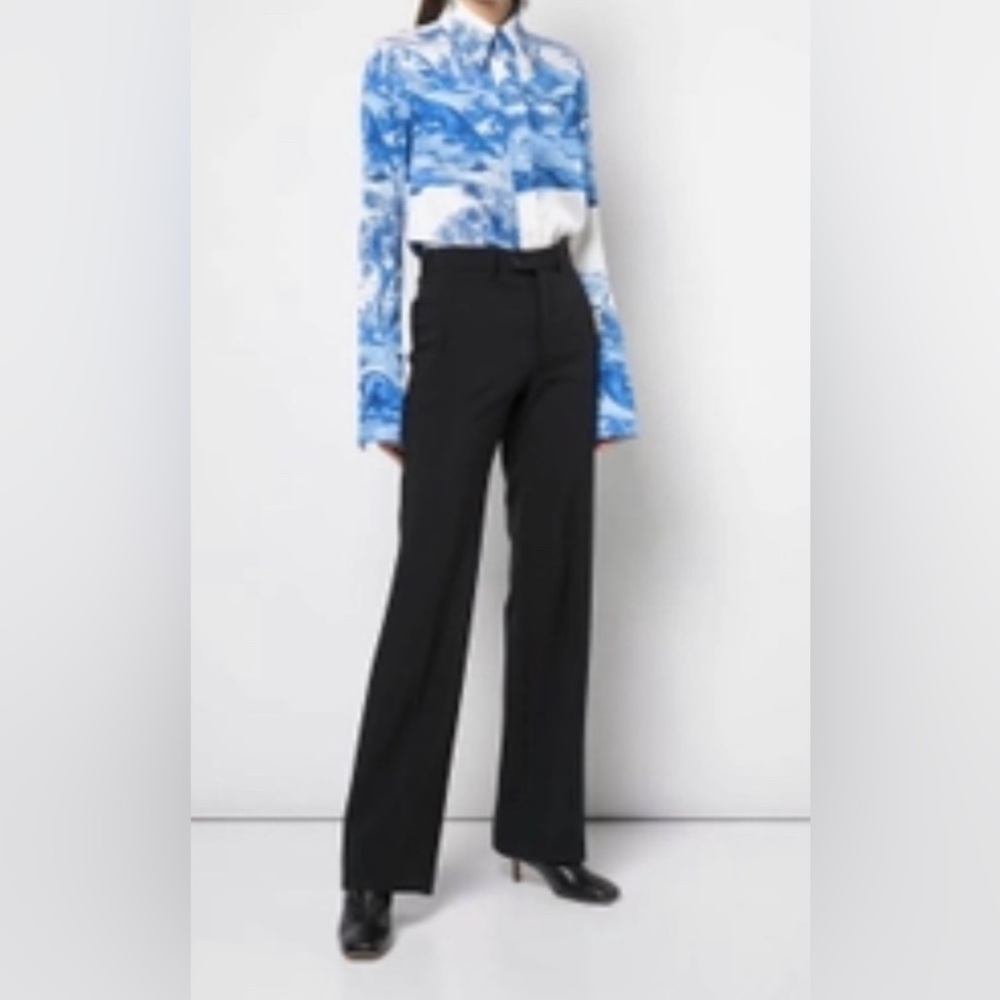 Ellery silk Blue and White Dinosaur Print Shirt - Picture 4 of 16